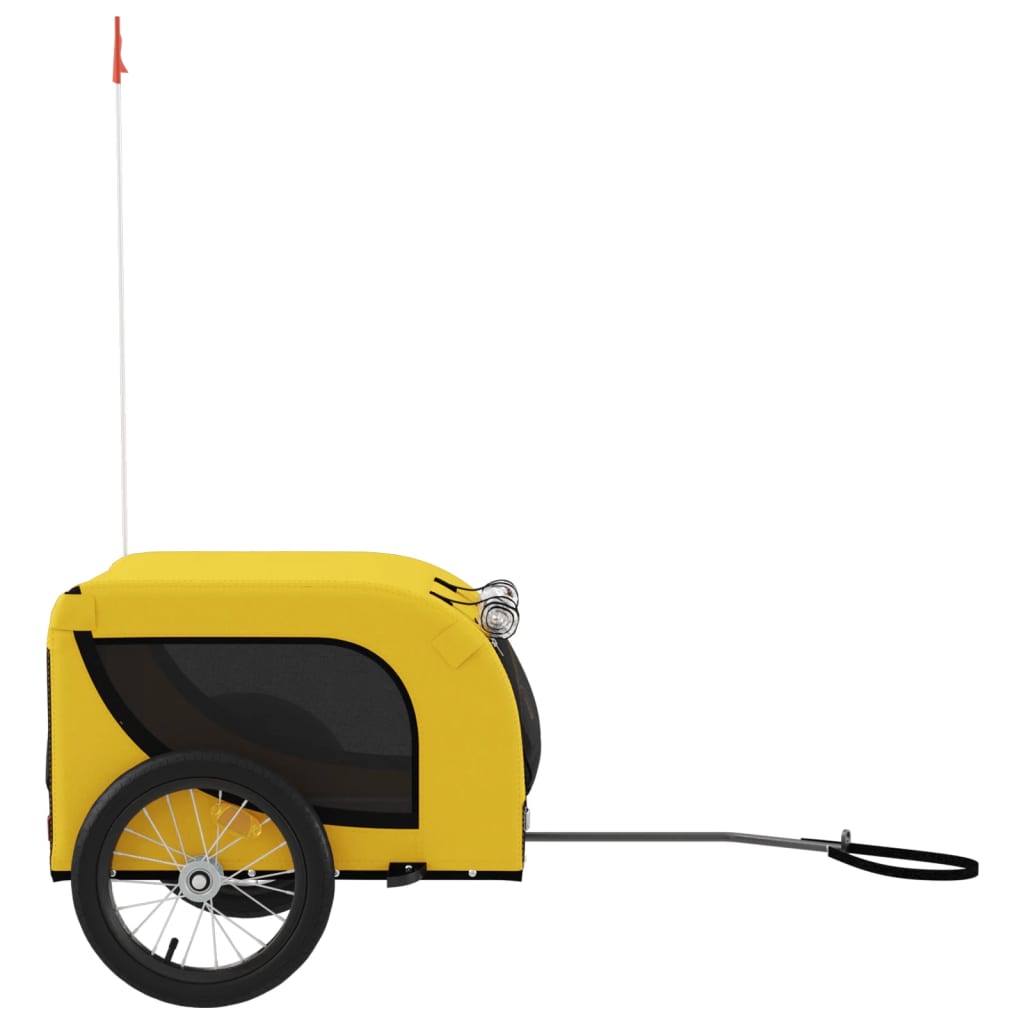 vidaXL Remorque de vélo pour animaux de compagnie jaune et noir