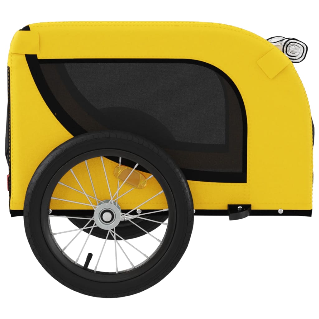 vidaXL Remorque de vélo pour animaux de compagnie jaune et noir