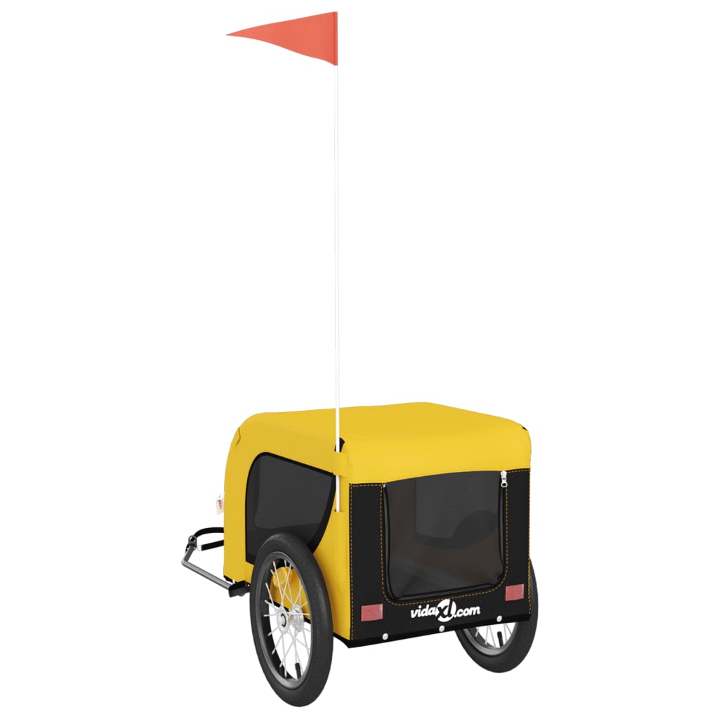 vidaXL Remorque de vélo pour animaux de compagnie jaune et noir