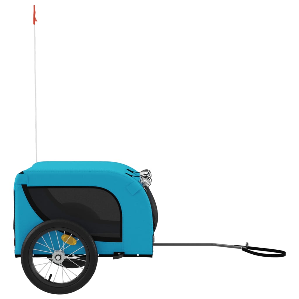 vidaXL Remorque de vélo pour animaux de compagnie bleu et noir