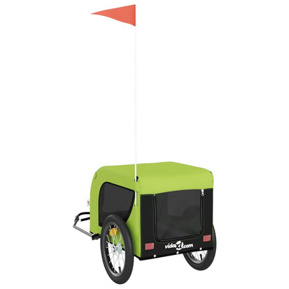 vidaXL Remorque de vélo pour animaux de compagnie vert et noir
