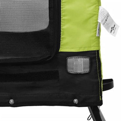 vidaXL Remorque de vélo pour animaux de compagnie vert et noir