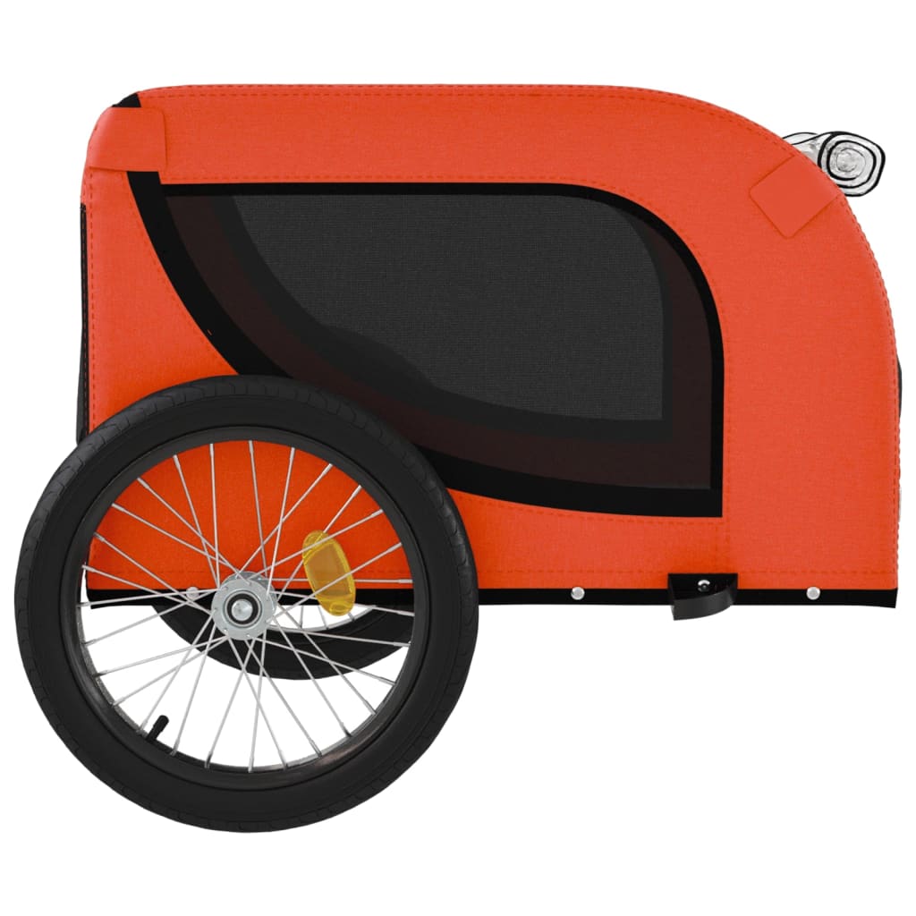 vidaXL Remorque de vélo pour animaux de compagnie orange et noir