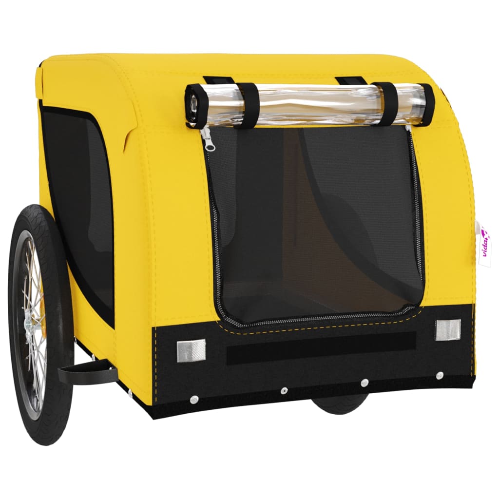 vidaXL Remorque de vélo pour animaux de compagnie jaune et noir