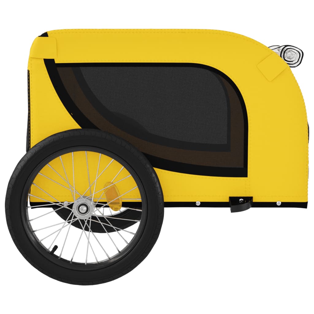 vidaXL Remorque de vélo pour animaux de compagnie jaune et noir