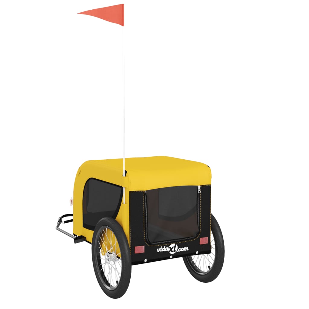 vidaXL Remorque de vélo pour animaux de compagnie jaune et noir
