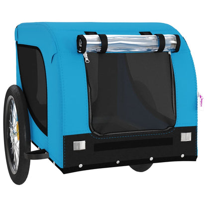 vidaXL Remorque de vélo pour animaux de compagnie bleu et noir