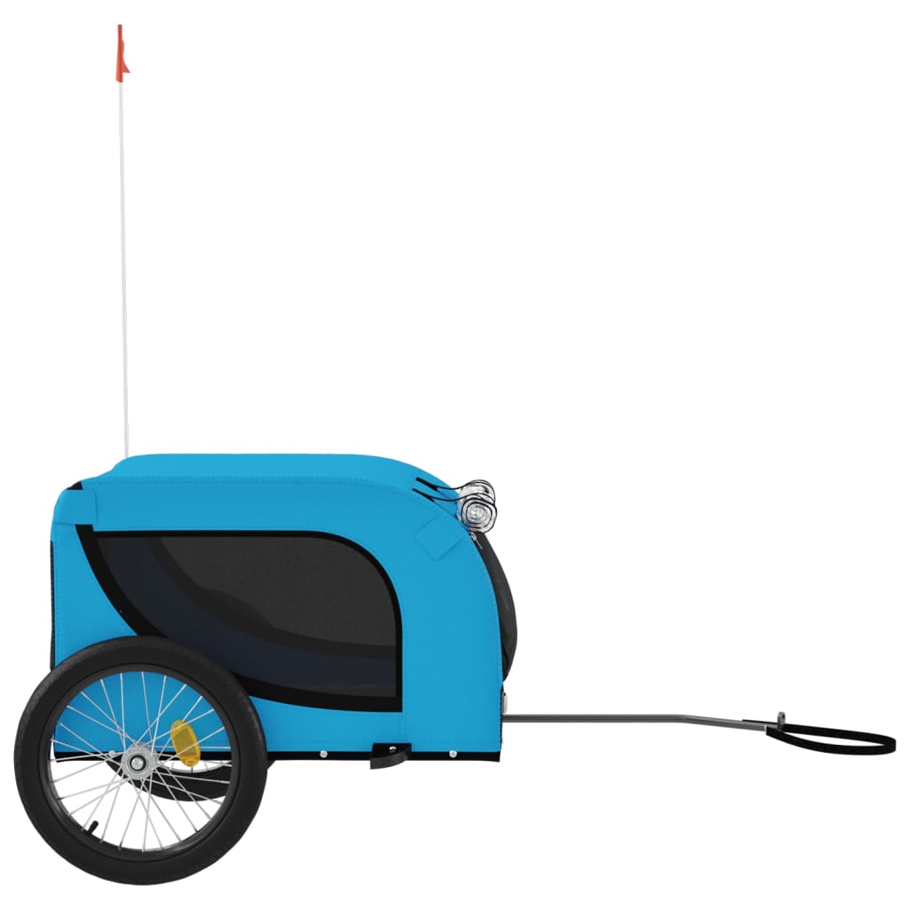 vidaXL Remorque de vélo pour animaux de compagnie bleu et noir