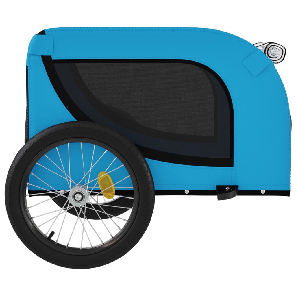 vidaXL Remorque de vélo pour animaux de compagnie bleu et noir