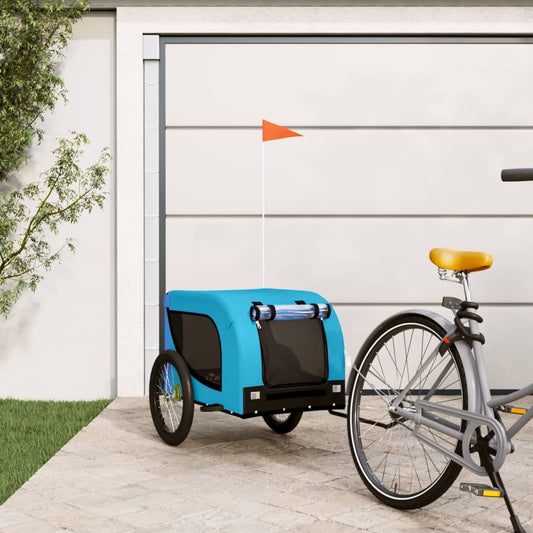 vidaXL Remorque de vélo pour animaux de compagnie bleu et noir