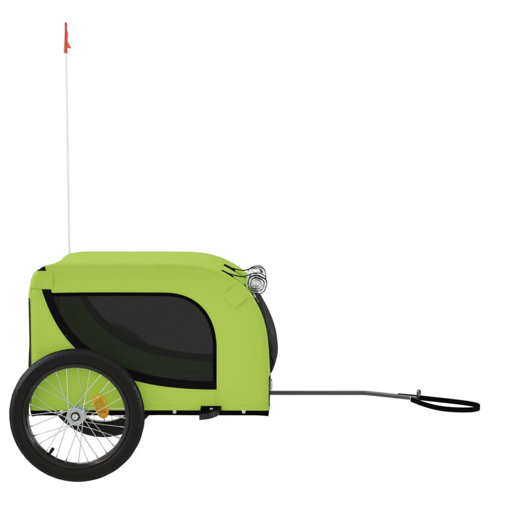 vidaXL Remorque de vélo pour animaux de compagnie vert et noir