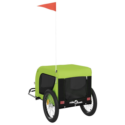 vidaXL Remorque de vélo pour animaux de compagnie vert et noir