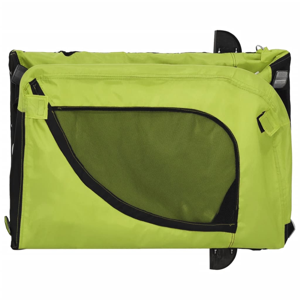 vidaXL Remorque de vélo pour animaux de compagnie vert et noir