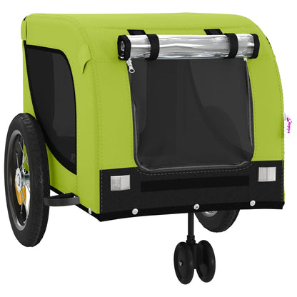 vidaXL Remorque de vélo pour animaux de compagnie vert et noir