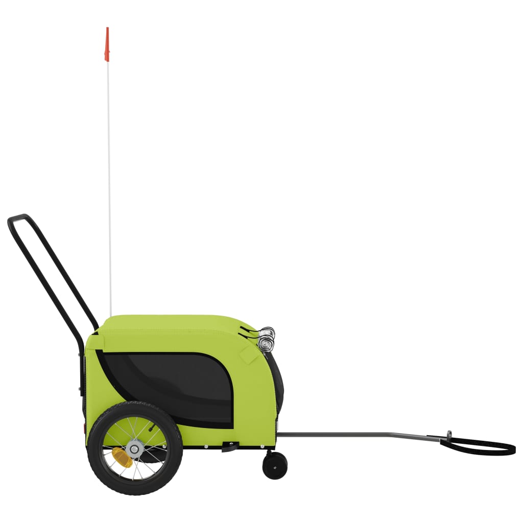 vidaXL Remorque de vélo pour animaux de compagnie vert et noir