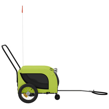 vidaXL Remorque de vélo pour animaux de compagnie vert et noir