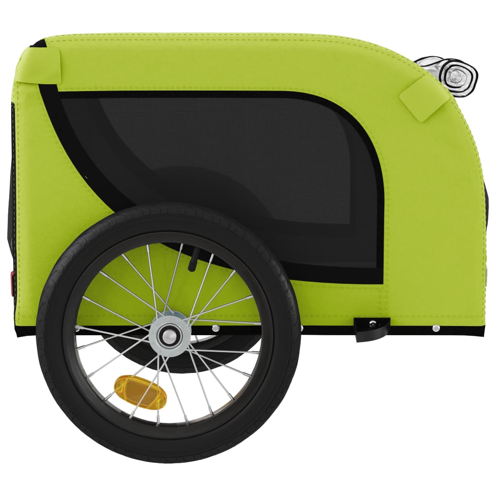vidaXL Remorque de vélo pour animaux de compagnie vert et noir