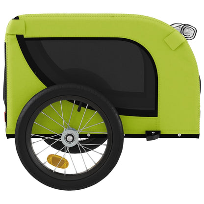 vidaXL Remorque de vélo pour animaux de compagnie vert et noir