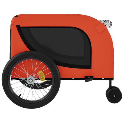 vidaXL Remorque de vélo pour animaux de compagnie orange et noir