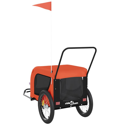 vidaXL Remorque de vélo pour animaux de compagnie orange et noir