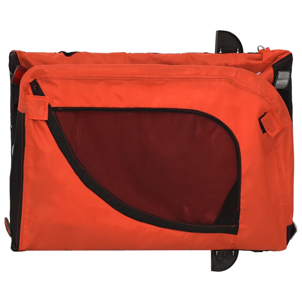 vidaXL Remorque de vélo pour animaux de compagnie orange et noir