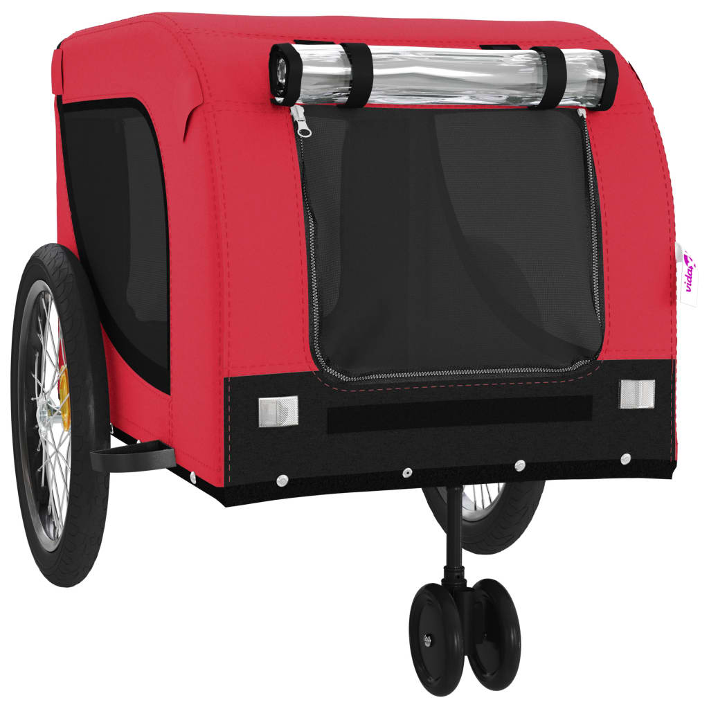 vidaXL Remorque de vélo pour animaux de compagnie rouge et noir