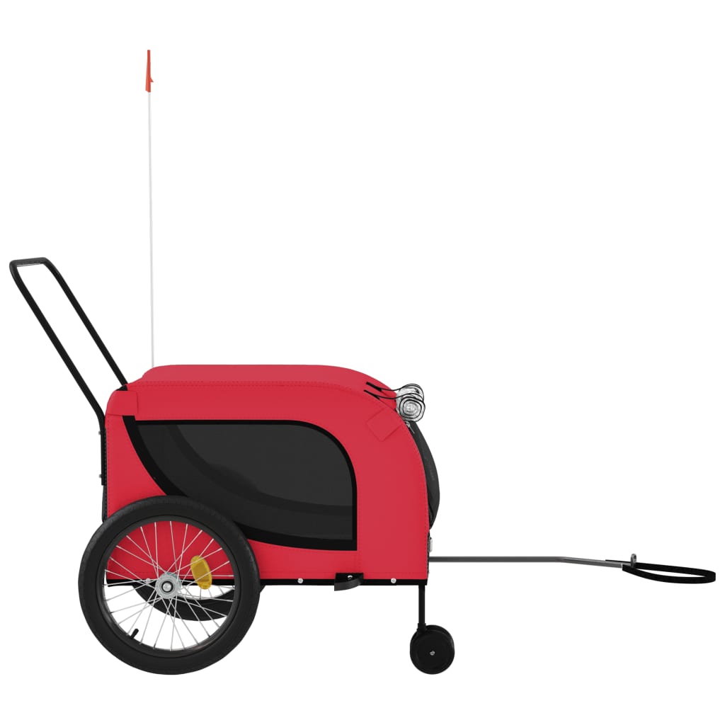 vidaXL Remorque de vélo pour animaux de compagnie rouge et noir