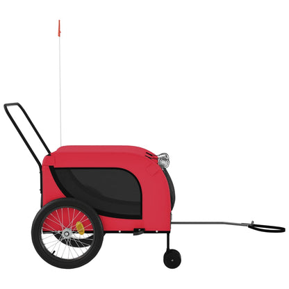 vidaXL Remorque de vélo pour animaux de compagnie rouge et noir