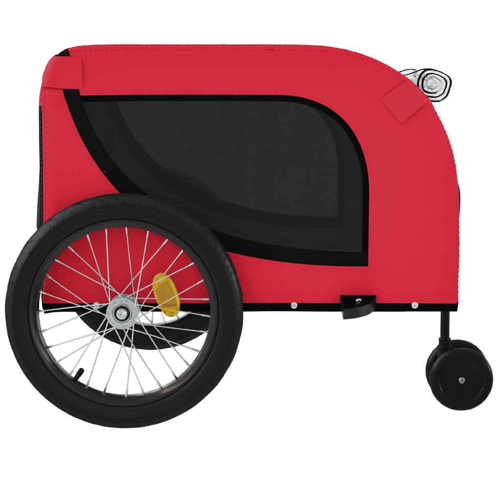 vidaXL Remorque de vélo pour animaux de compagnie rouge et noir