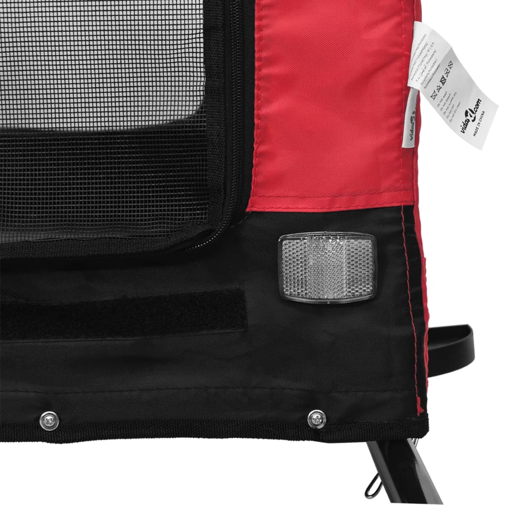 vidaXL Remorque de vélo pour animaux de compagnie rouge et noir
