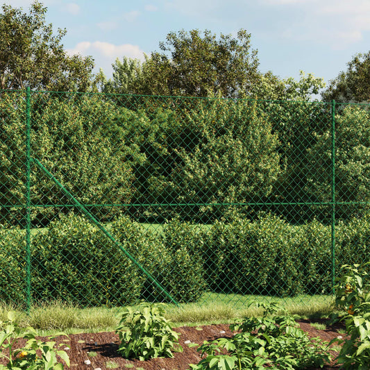 vidaXL Clôture à mailles losangées avec bride vert 1,8x25 m