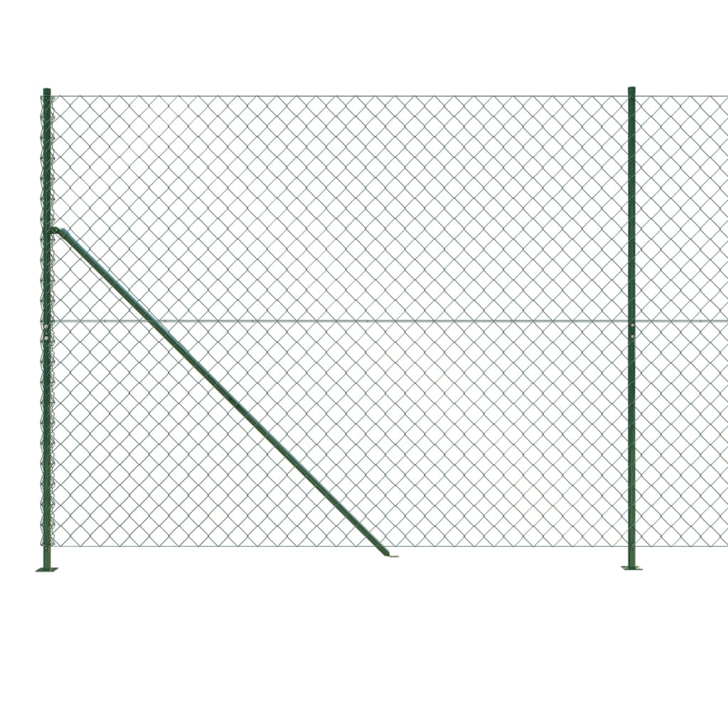 vidaXL Clôture à mailles losangées avec bride vert 2,2x25 m