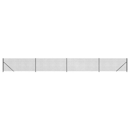 vidaXL Clôture à mailles losangées avec bride anthracite 1,1x10 m