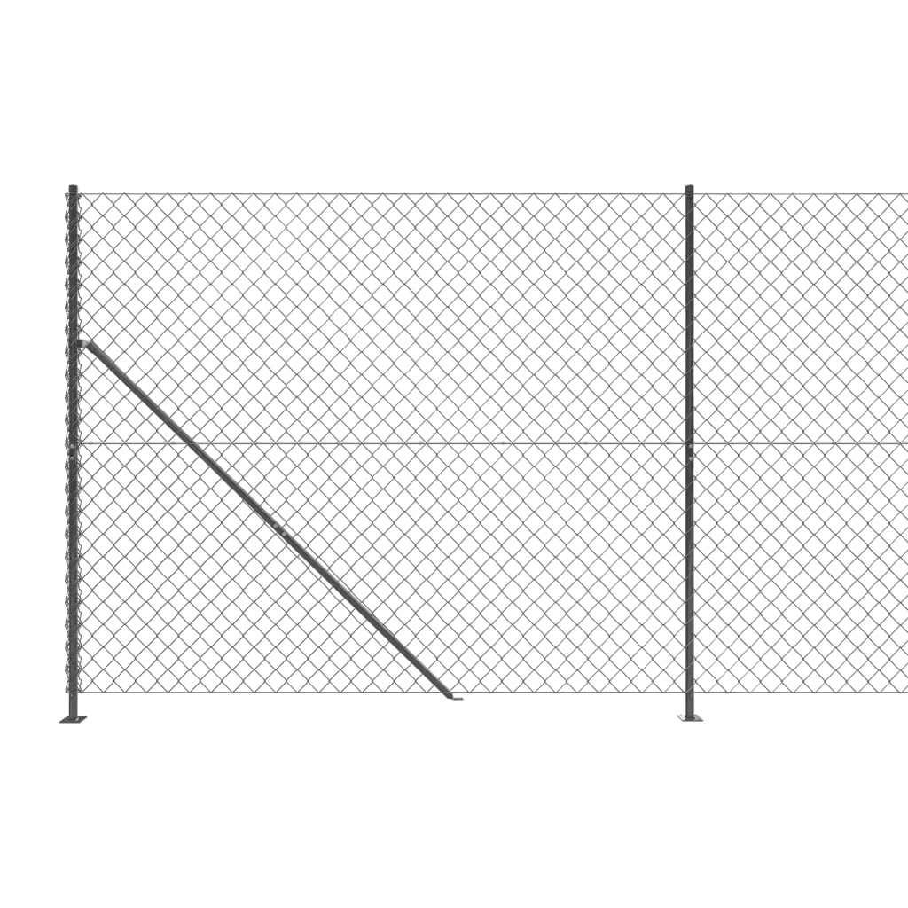 vidaXL Clôture à mailles losangées avec bride anthracite 1,6x25 m