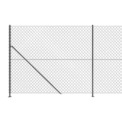 vidaXL Clôture à mailles losangées avec bride anthracite 1,6x25 m