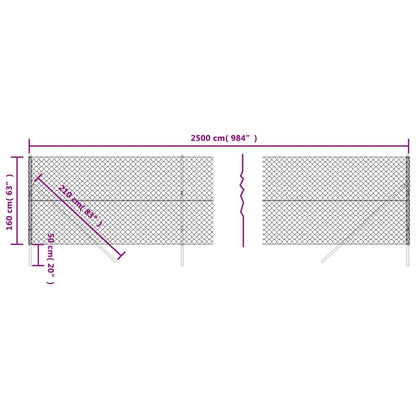 vidaXL Clôture à mailles losangées argenté 1,6x25 m