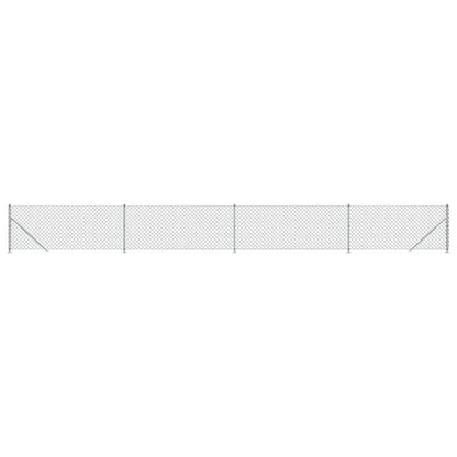 vidaXL Clôture en mailles de chaîne avec bride argenté 0,8x10 m