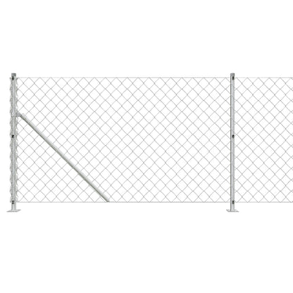 vidaXL Clôture en mailles de chaîne avec bride argenté 0,8x25 m