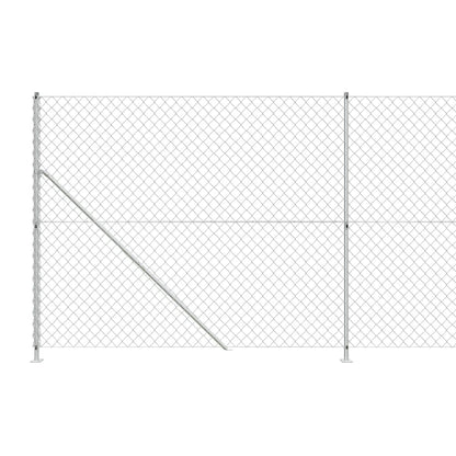 vidaXL Clôture en mailles de chaîne avec bride argenté 1,4x25 m