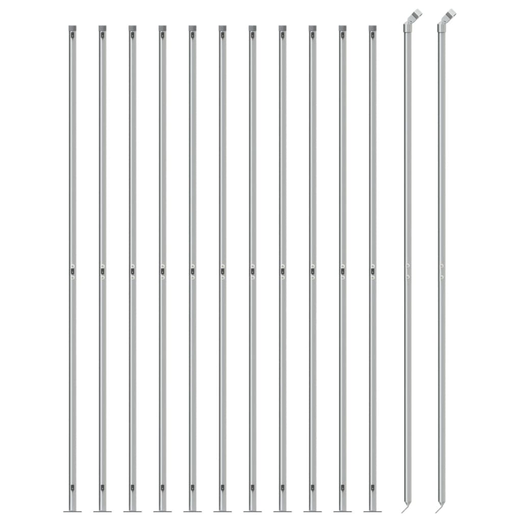vidaXL Clôture en mailles de chaîne avec bride argenté 1,6x25 m