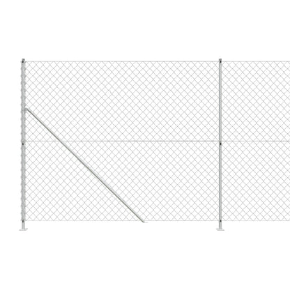 vidaXL Clôture en mailles de chaîne avec bride argenté 1,6x25 m