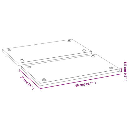 vidaXL Couvercles de cuisinière 2 pcs 50x28x1,5 cm bambou