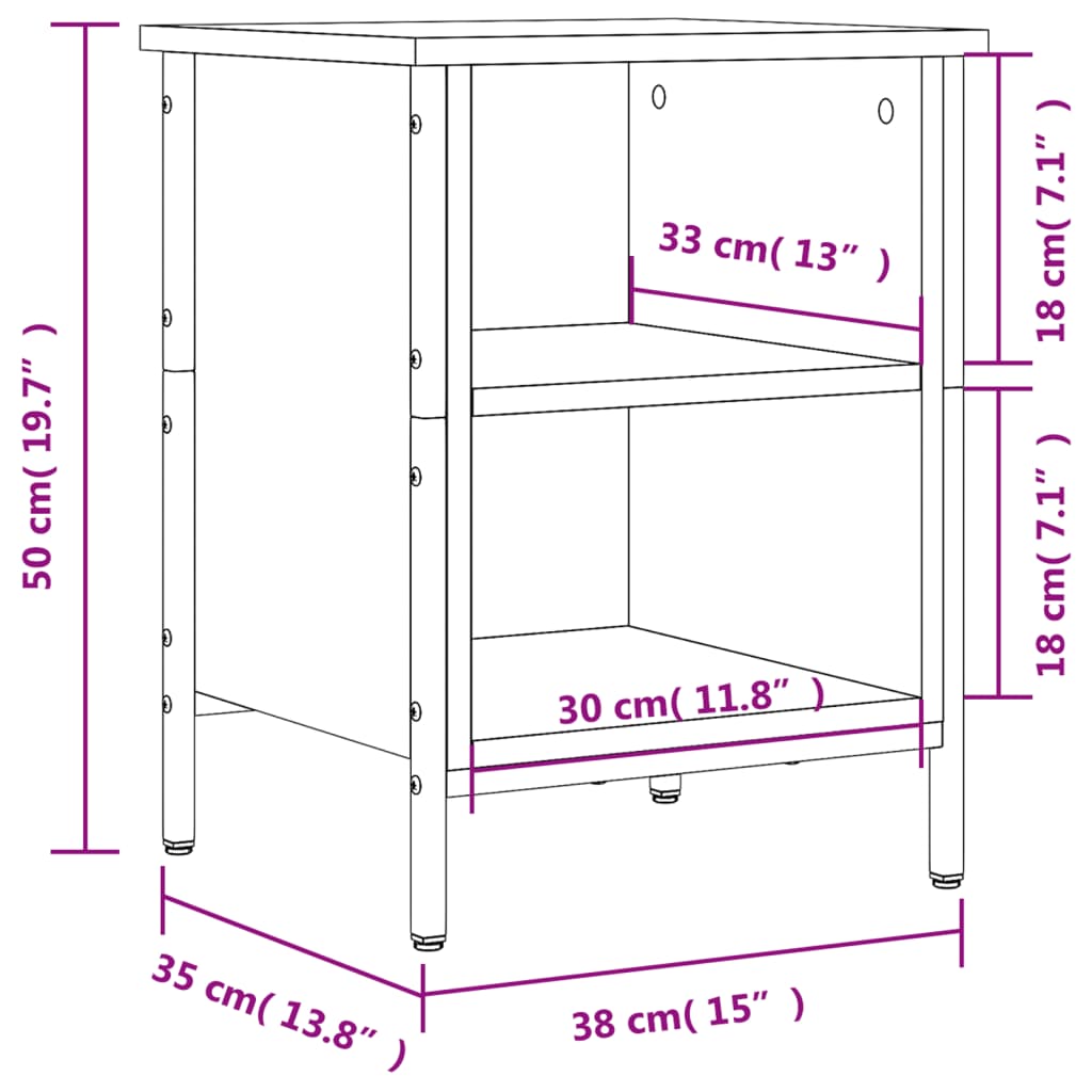 vidaXL Armoire à chaussures chêne fumé 38x35x50 cm bois d'ingénierie
