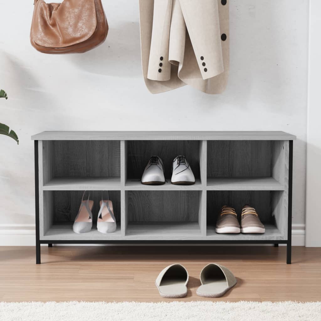 vidaXL Armoire à chaussures sonoma gris 100x35x50 cm bois d'ingénierie