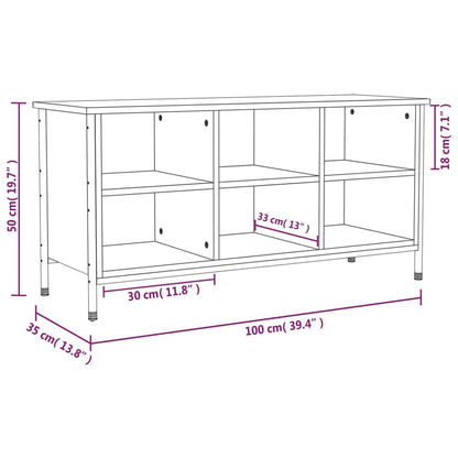 vidaXL Armoire à chaussures sonoma gris 100x35x50 cm bois d'ingénierie