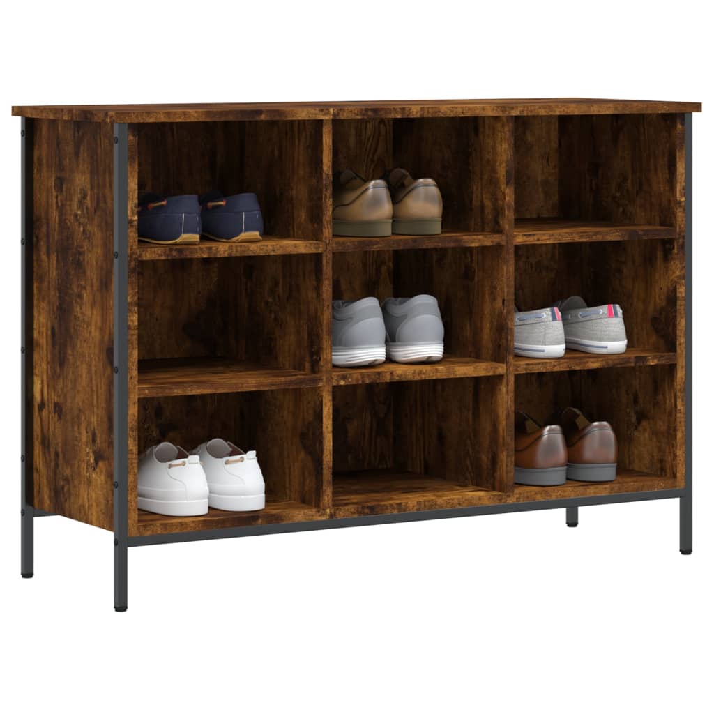 vidaXL Armoire à chaussures chêne fumé 100x35x70 cm bois d'ingénierie