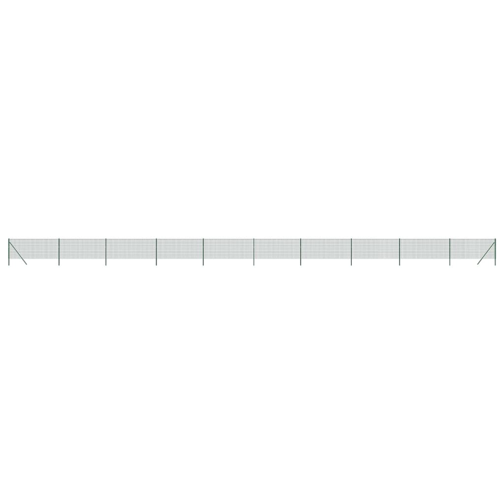 vidaXL Clôture en treillis métallique vert 0,8x25 m acier galvanisé