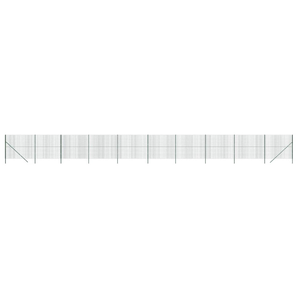 vidaXL Clôture en treillis métallique vert 2x25 m acier galvanisé