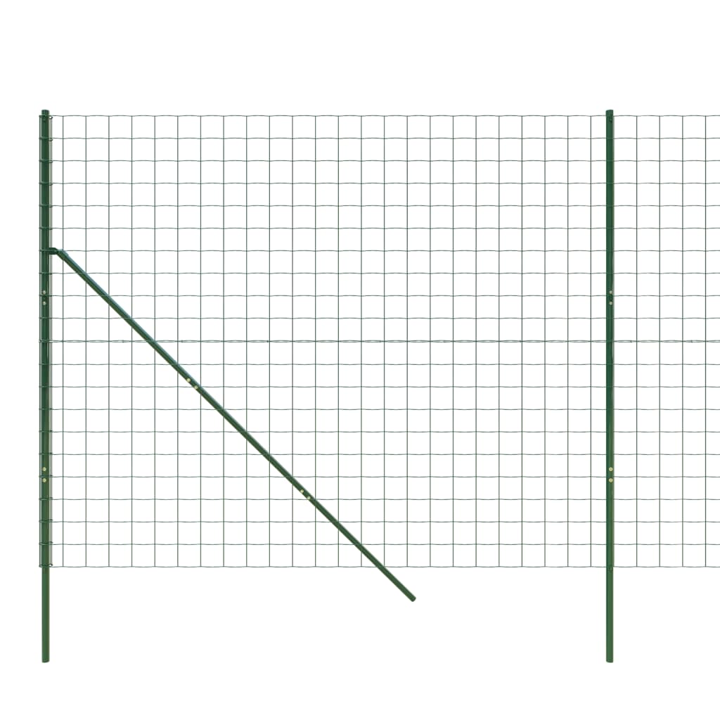 vidaXL Clôture en treillis métallique vert 2x25 m acier galvanisé