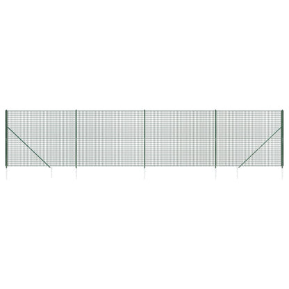vidaXL Clôture en treillis métallique et piquet d'ancrage vert 2x10m